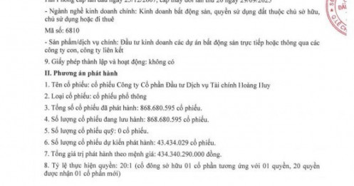 Báo lãi trên 1.100 tỷ đồng, TCH 'chốt' phát hành 43 triệu cổ phiếu trả cổ tức