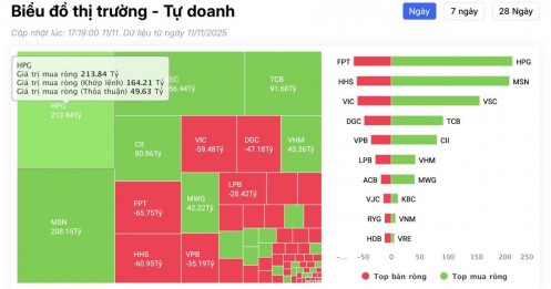 Tự doanh mua ròng gần 500 tỷ đồng trong phiên VNI hồi phục, cổ phiếu nào là tâm điểm?