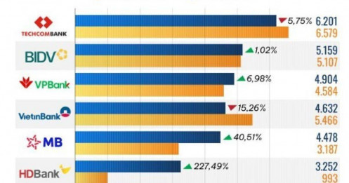 10 ngân hàng có lãi thuần từ dịch vụ cao nhất 9 tháng năm 2025