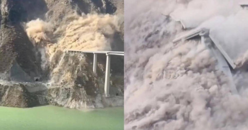 Nóng: Sập cầu vượt cao tốc dài hơn 760m ở Trung Quốc