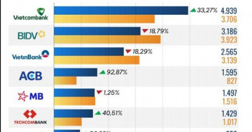 10 ngân hàng lãi lớn từ kinh doanh ngoại hối 9 tháng năm 2025