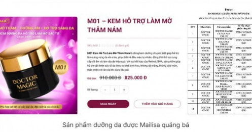 Loạt mỹ phẩm mới của Mailisa được cấp phép trong tháng 8, Bộ Y tế có khuyến cáo