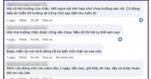 Loạt phụ huynh TP.HCM xôn xao về khoản tiền gần 700.000 đồng được "trả lại"