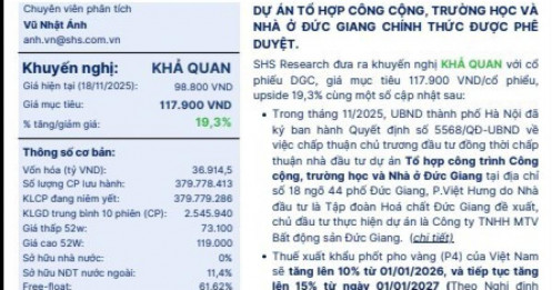 Dự án BĐS 4.500 tỷ đồng của Hóa chất Đức Giang: Lợi nhuận dự phóng vượt xa ước tính ban lãnh đạo