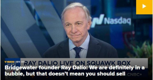 Tỷ phú Ray Dalio: AI là bong bóng nhưng nhà đầu tư đừng vội bán cổ phiếu
