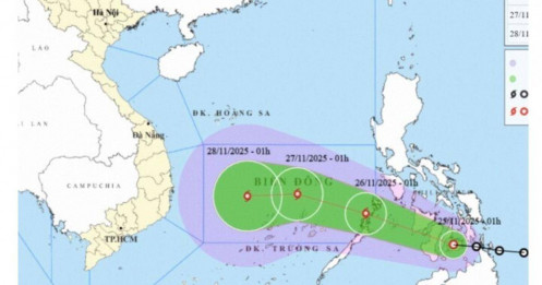 Đêm nay, áp thấp nhiệt đới sẽ vào Biển Đông, sau đó có thể thành bão số 15