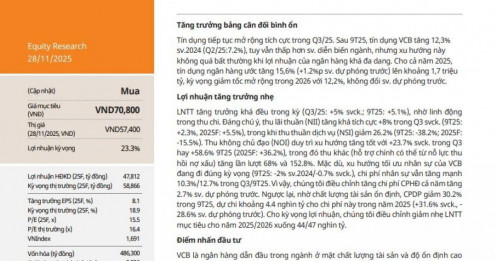 Một cổ phiếu Big 4 bất ngờ được định giá lại, tiềm năng tăng hơn 23%