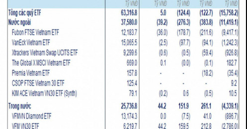 Tháng 11 chứng kiến ETF rút ròng, nhóm cổ phiếu VIC, VHM chịu áp lực lớn