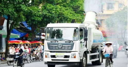 Hà Nội thí điểm công nghệ phun sương giảm bụi, kiểm soát ô nhiễm không khí