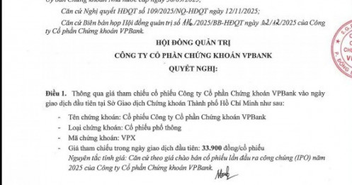 VPBankS dự kiến niêm yết với giá tham chiếu 33.900 đồng/cp trong tháng 12
