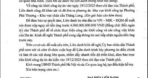 Dự án đại lộ sông Hồng tăng tốc: Liên danh Đại Quang Minh – Văn Phú – MIK sẵn sàng nộp 4.000 tỷ
