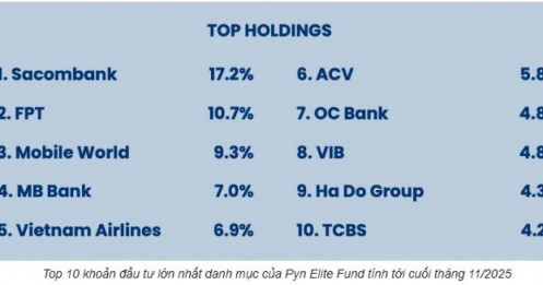 Pyn Elite Fund rót mạnh vào cổ phiếu FPT