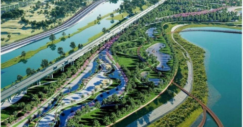 Hai phương án hướng tuyến đại lộ cảnh quan sông Hồng