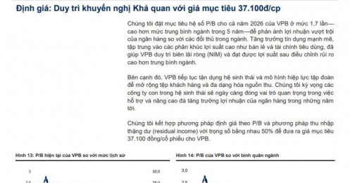 Một cổ phiếu ngân hàng được nhận định ‘định giá chưa phản ánh hết tiềm năng’, còn dư địa tăng 22%
