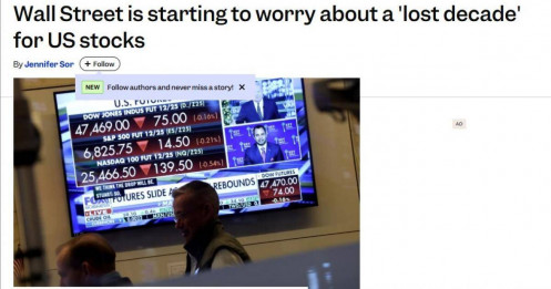 Phố Wall cảnh báo: TTCK Mỹ sắp bước vào 'thập kỷ mất mát'