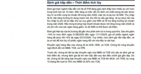 Cổ phiếu ngân hàng vào 'vùng tích lũy', tín dụng vẫn tăng mạnh