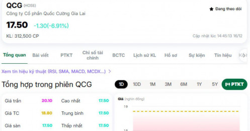 Vừa vượt đỉnh đã “gãy”: QCG bị bán tháo, nhà đầu tư kẹt hàng