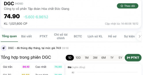 Cổ phiếu DGC lao dốc, dư bán giá sàn khổng lồ: Những diễn biến nhà đầu tư cần biết