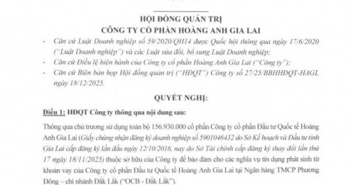 Toàn bộ cổ phần doanh nghiệp sắp IPO của HAGL được bầu Đức đem đi cầm cố ngân hàng