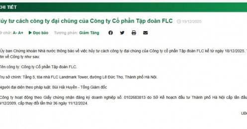 FLC chính thức bị hủy tư cách đại chúng, chấm dứt giấc mơ 'hồi sinh' trên sàn chứng khoán