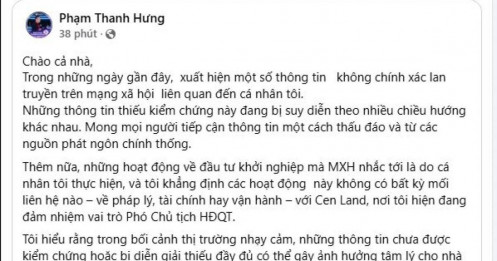 Shark Hưng chính thức lên tiếng về những lời đồn