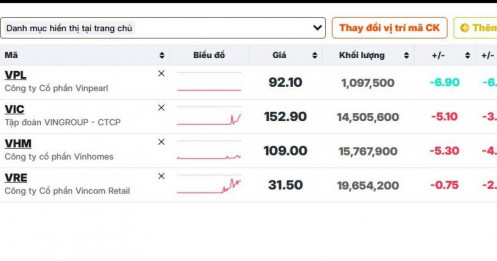 Nhóm cổ phiếu Vin thoát giá sàn