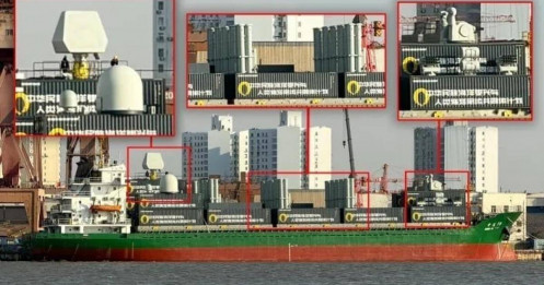 Hàng chục ống phóng tên lửa xuất hiện trên tàu thương mại của Trung Quốc