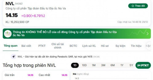 Điều gì khiến cổ phiếu NVL bất ngờ được gom mạnh?