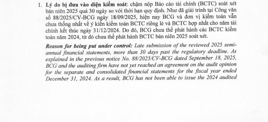 Cổ phiếu sắp bị đình chỉ giao dịch, BCG và TCD nói gì?