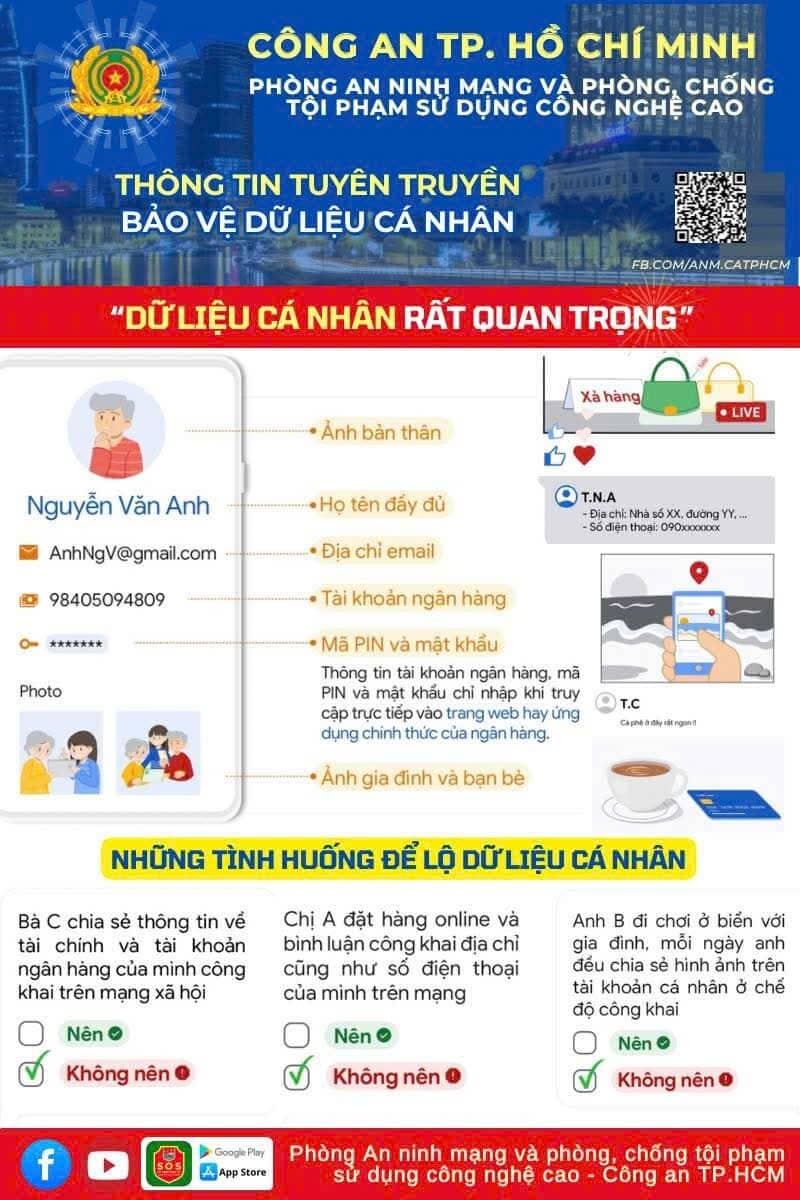 Công an TP HCM khuyến cáo 3 điều cần giữ bí mật, không nên công khai trên mạng