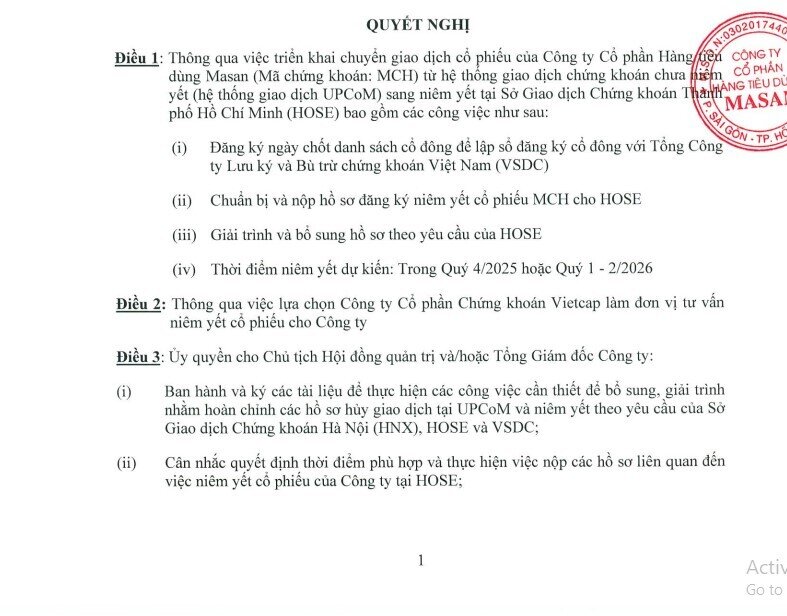 MCH chuẩn bị lên HoSE, được ví như 'gà đẻ trứng vàng' với tỷ lệ trả cổ tức siêu khủng
