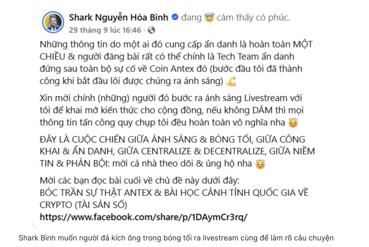 Toàn cảnh vụ lùm xùm liên quan dự án tiền số AntEx của Shark Bình: Bắt đầu từ đâu, ai là nạn nhân?