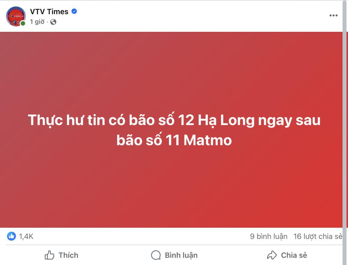 Thực hư tin có bão số 12 Hạ Long ngay sau bão số 11 Matmo?