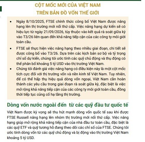 Danh mục cổ phiếu hưởng lợi trực tiếp sau nâng hạng