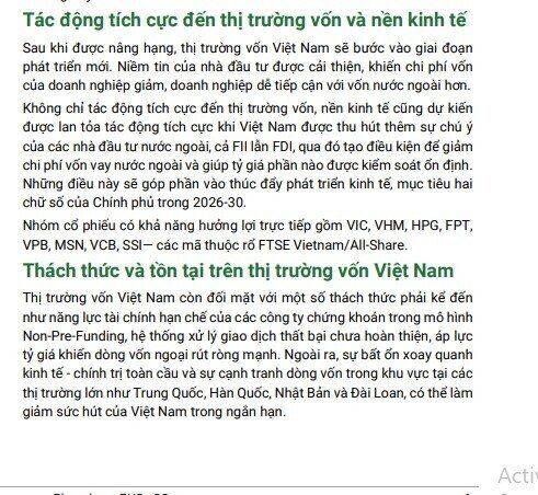 Danh mục cổ phiếu hưởng lợi trực tiếp sau nâng hạng