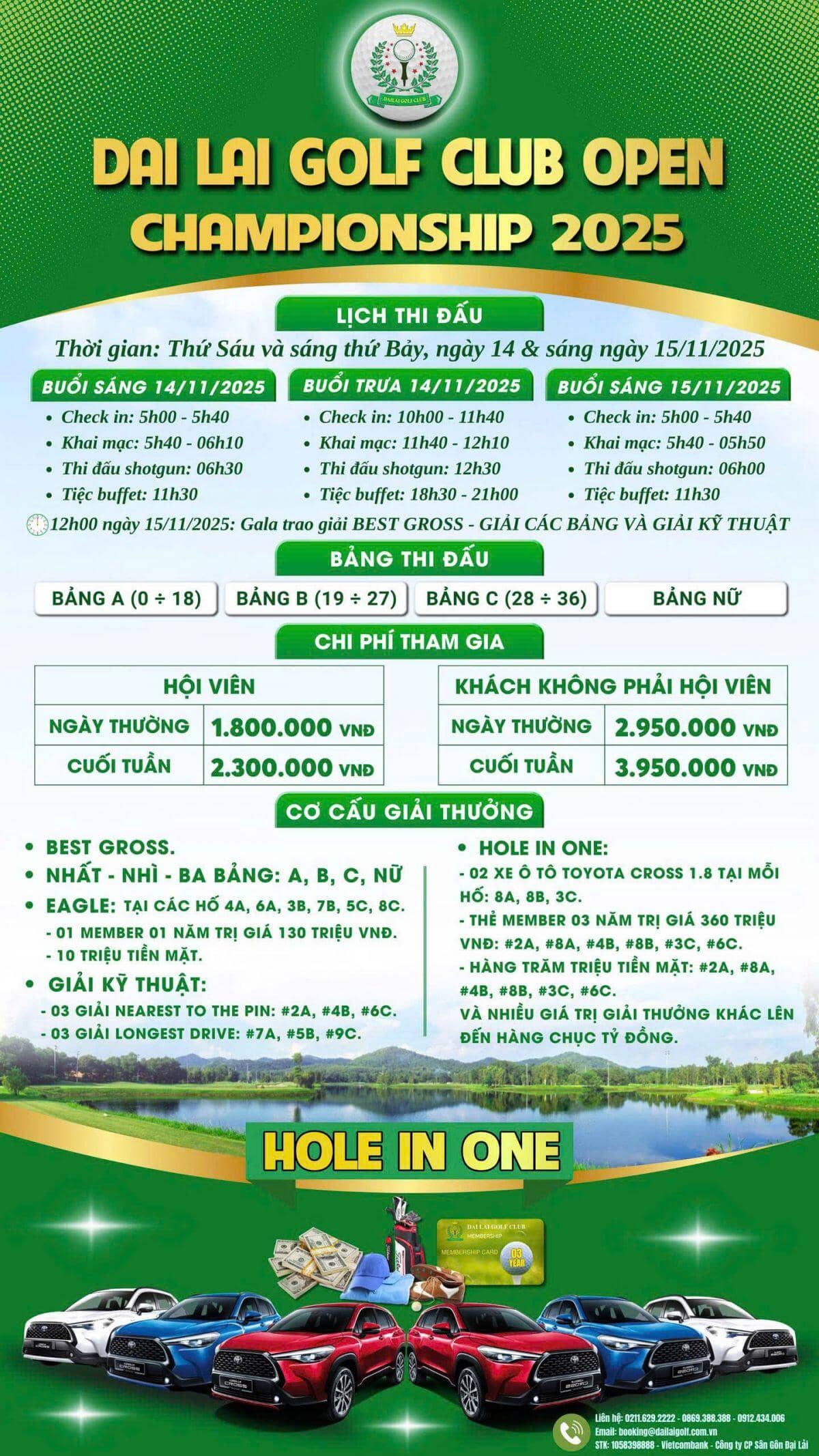 Giải Vô địch Câu lạc bộ Sân golf Đại Lải mở rộng 2025 chính thức khởi tranh trong tháng 11