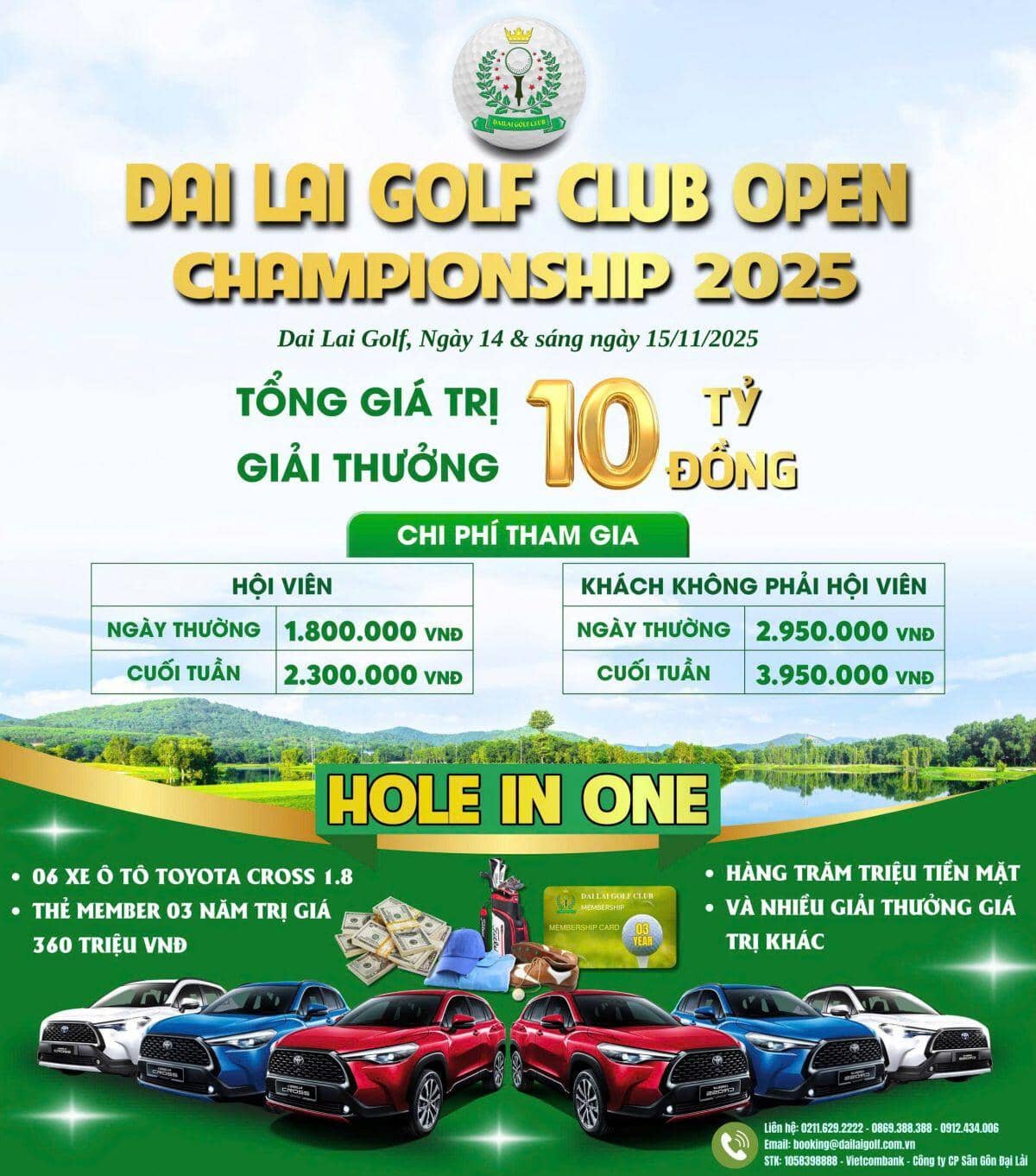 Giải Vô địch Câu lạc bộ Sân golf Đại Lải mở rộng 2025 chính thức khởi tranh trong tháng 11