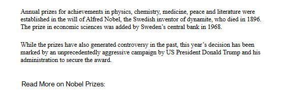 Ông Trump trượt giải Nobel Hòa Bình
