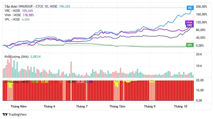 4 cổ phiếu họ Vingroup “gánh team”, đóng góp gần nửa đà tăng của VN-Index