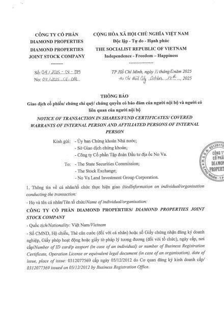 Cổ đông lớn của NVL đăng ký bán hơn 2 triệu cổ phiếu