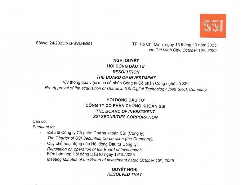 SSI muốn rót thêm hàng trăm tỷ, tăng vốn cho công ty tài sản số