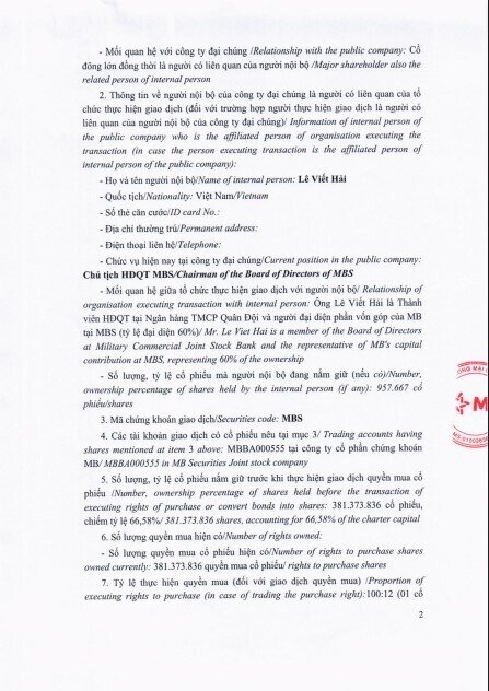 MBB đăng ký mua 45,76 triệu cổ phiếu chào bán của MBS