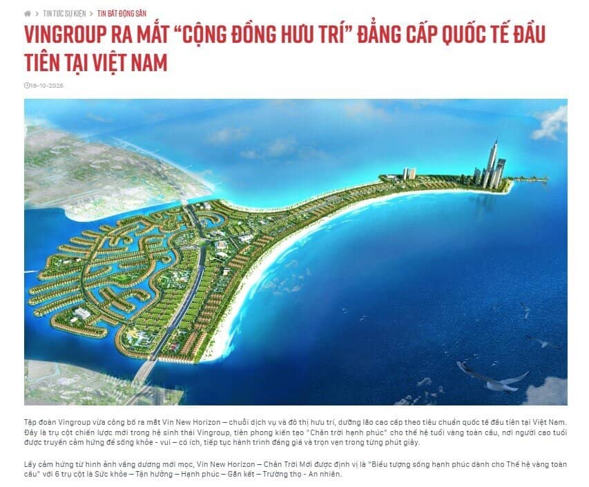Vingroup bất ngờ công bố một trụ cột chiến lược mới: Vin "dưỡng lão"