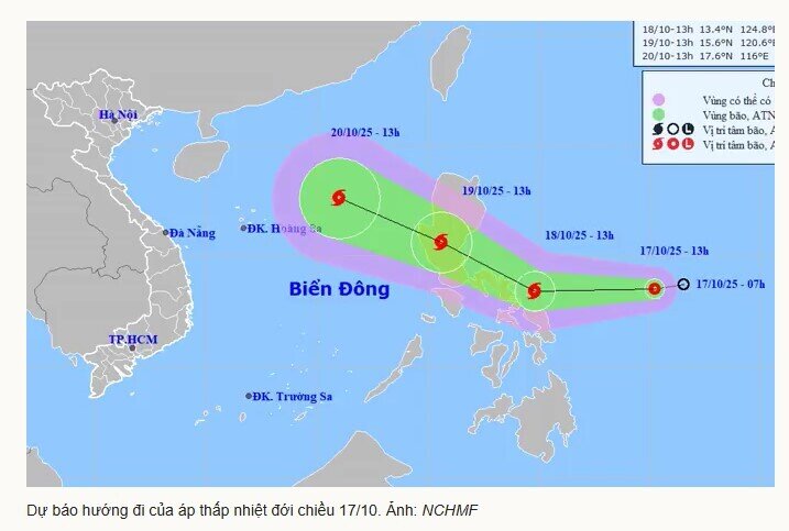 Áp thấp nhiệt đới xuất hiện gần Biển Đông