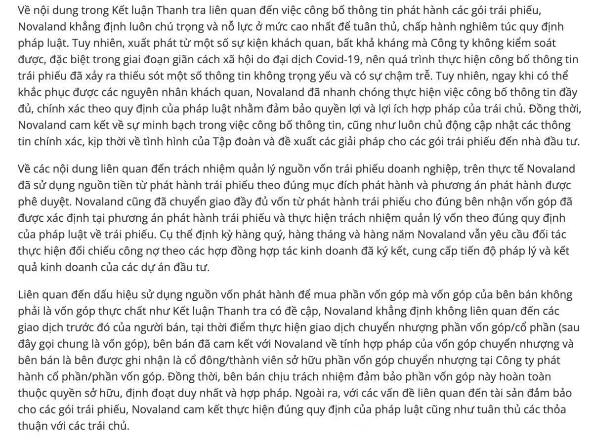 Thanh tra Chính phủ chuyển hồ sơ Novaland cho cơ quan điều tra, 'khổ chủ' lên tiếng