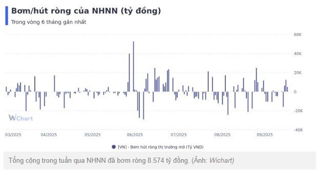 Tuần qua, NHNN bơm ròng gần 9.000 tỷ đồng