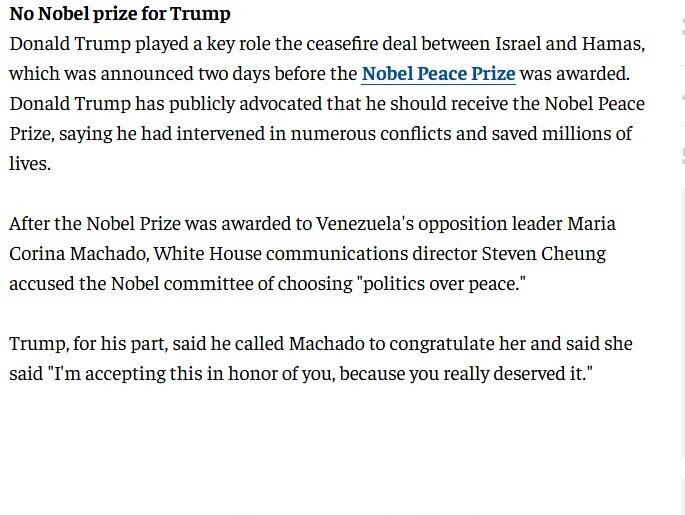 Trượt Nobel hòa bình, ông Trump nhận giải thưởng "Kiến trúc sư Hòa bình"