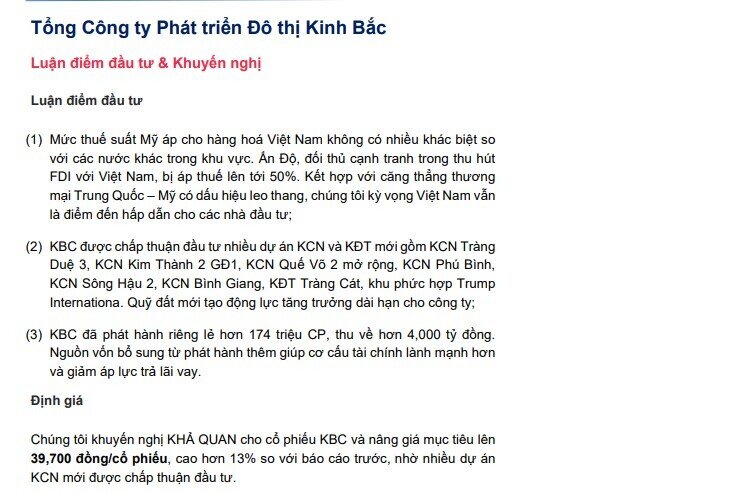 Một cổ phiếu BĐS KCN được khuyến nghị mua, kỳ vọng tăng 18%