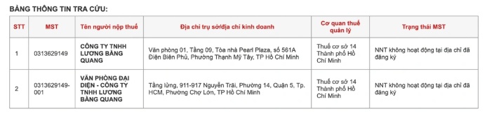 Lộ diện loạt doanh nghiệp liên quan vợ chồng Ngân 98 – Lương Bằng Quang, nhiều nơi ngừng hoạt động