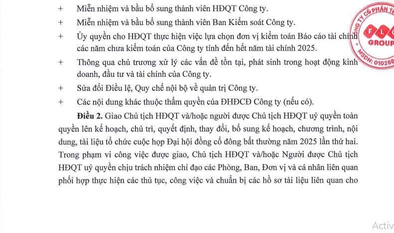 FLC sắp họp bất thường vào ngày 11/11 tới đây